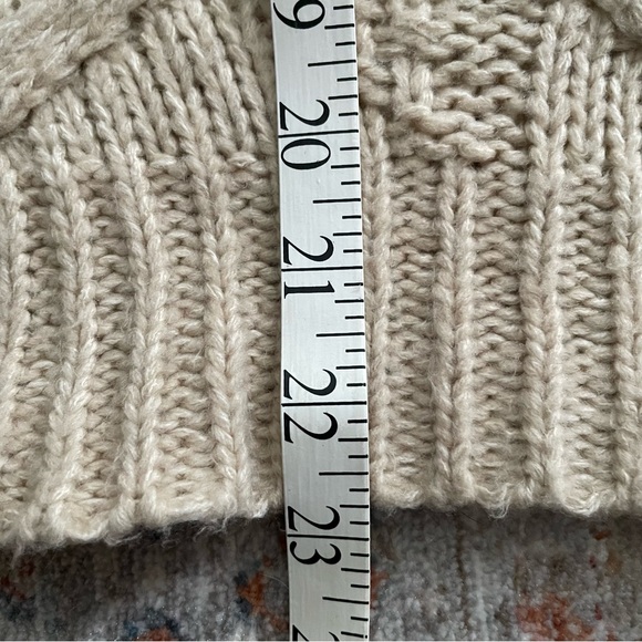 CARA & THE SKY Cream Chunky Cable Knit Sweater - Picture 6 of 6